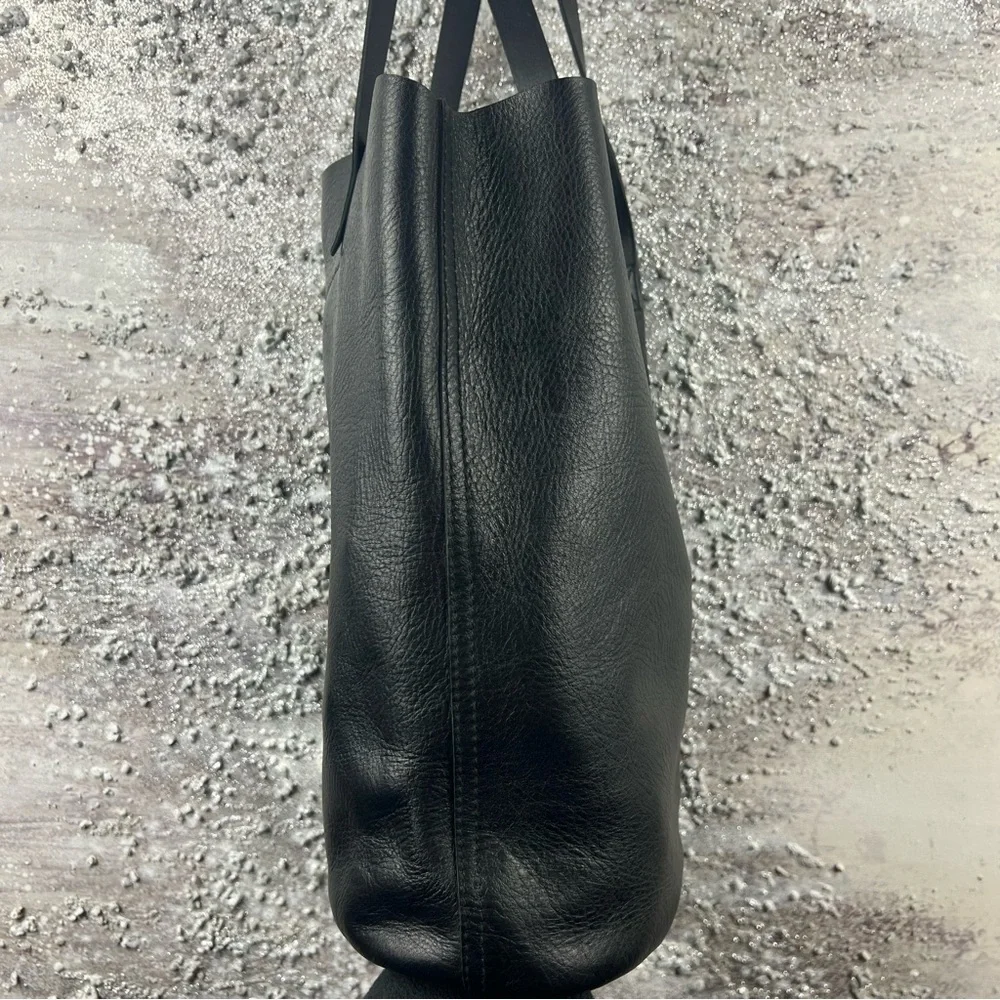 547 Madewell Black Leather Structured Tote Bag - Picture 6 of 10